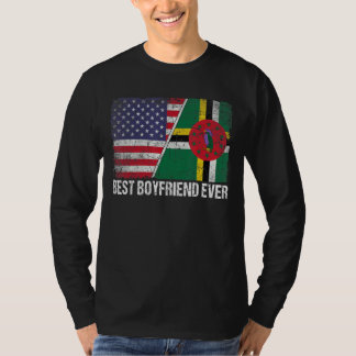 アメリカ国旗とドミニカ国旗の最高のボーイフレンド Tシャツ