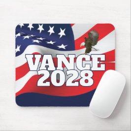 アメリカ国旗とハクトウワシがデザインされたVance 2028 テキスト マウスパッド