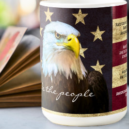 アメリカ国旗とハクトウワシの権利章典 "We The People" フラグ コーヒーマグカップ