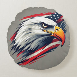 アメリカ国旗とハクトウワシのUSAプライドギフト ラウンドクッション