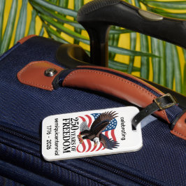 アメリカ国旗とハクトウワシ アメリカの自由250年 ラゲッジタグ