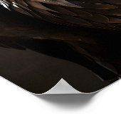 アメリカ国旗とハゲのイーグルの金属彫刻 ポスター (角)