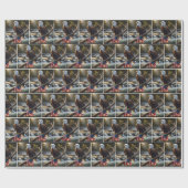 アメリカ国旗とハゲのイーグルオンツリーブランチ ラッピングペーパー (フラット)