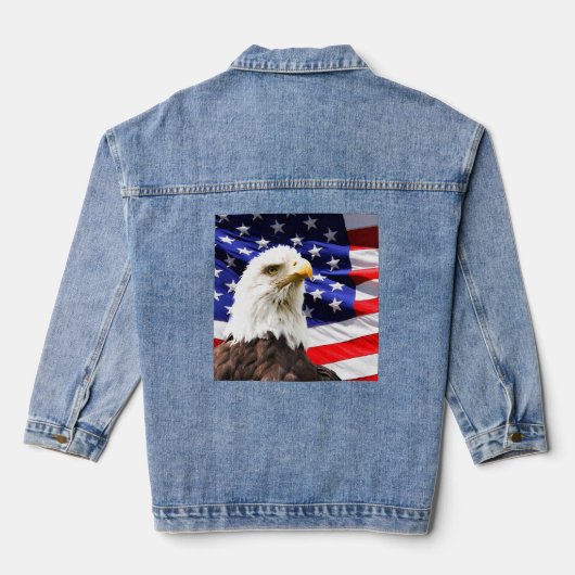 アメリカ国旗とハゲのワシ デニムジャケット (裏面)