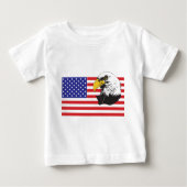 アメリカ国旗とハゲのワシ ベビーTシャツ (正面)