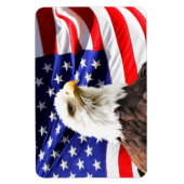アメリカ国旗とハゲのワシ マグネット (縦)