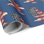 アメリカ国旗とハゲのワシ ラッピングペーパー (ロールコーナー)