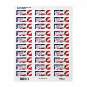 アメリカ国旗とハゲのワシ ラベル (フルシート)