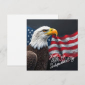 アメリカ国旗とハゲワシの4th of July アート ノートカード (正面/裏面)