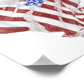 アメリカ国旗とハゲ・イーグル愛国心 ポスター (角)