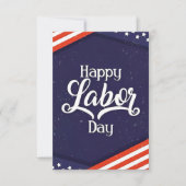 アメリカ国旗とハッピーラバーデーお祝い サンキューカード (正面)