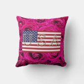 アメリカ国旗とバラ装飾用クッション クッション (裏面)