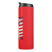 アメリカ国旗とバンダナを持つウェルシュテリア タンブラー (回転右)