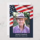 アメリカ国旗とフォトお祝い・オブ・ライフ 招待状 (正面)