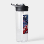 アメリカ国旗とフラクタルのブレンド ウォーターボトル (右面)