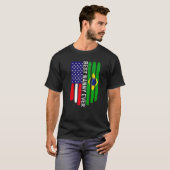 アメリカ国旗とブラジル最高の国旗ナニー・エバー・ファミリー Tシャツ (正面フル)