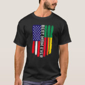 アメリカ国旗とベナン最高のフママエバーファミリー Tシャツ (正面)