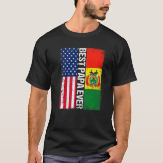 アメリカ国旗とボリビア最高の国旗・パパエバーファミリー Tシャツ
