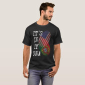 アメリカ国旗とポルトガル国旗のデザインDNAは私のなかに Tシャツ (正面フル)