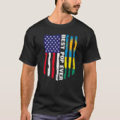 アメリカ国旗とルワンダ最高の国ポップ・アートの国Ever Patrioti Tシャツ (正面)
