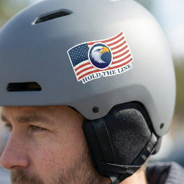 アメリカ国旗とワシを掲げる シール