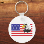 アメリカ国旗とワシ キーホルダー (正面)