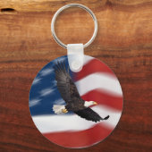 アメリカ国旗とワシ キーホルダー (正面)
