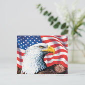 アメリカ国旗とワシ シーズンポストカード (スタンド正面)