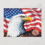アメリカ国旗とワシ シーズンポストカード (正面)
