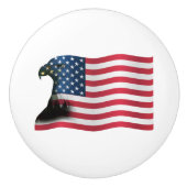 アメリカ国旗とワシ セラミックノブ (正面)