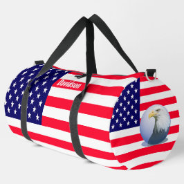 アメリカ国旗とワシ ダッフルバッグ