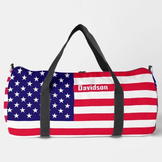 アメリカ国旗とワシ ダッフルバッグ (正面)