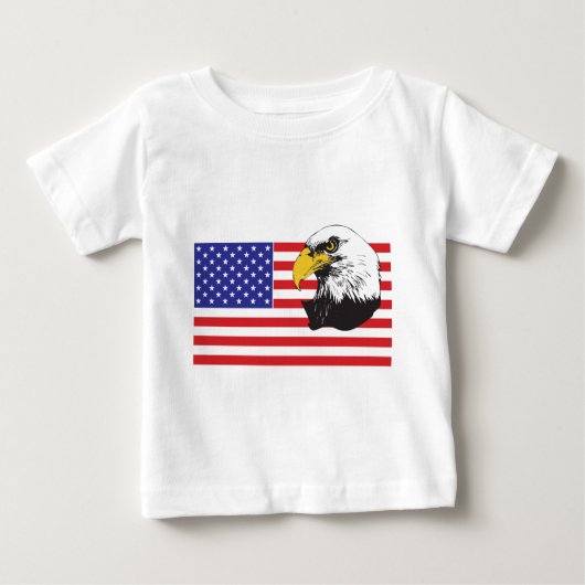アメリカ国旗とワシ ベビーTシャツ (正面)