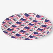 アメリカ国旗とワシ ペーパープレート (アングル)