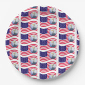 アメリカ国旗とワシ ペーパープレート (正面)