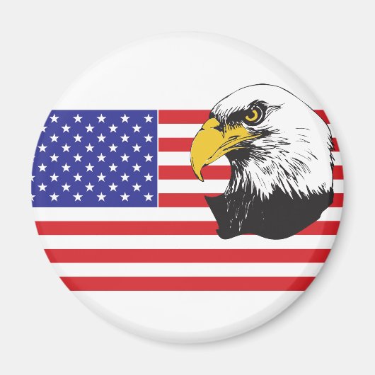 アメリカ国旗とワシ マグネット (正面)