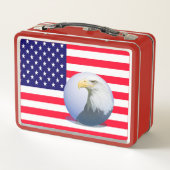 アメリカ国旗とワシ メタルランチボックス (裏面)