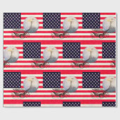 アメリカ国旗とワシ ラッピングペーパー (フラット)