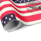 アメリカ国旗とワシ ラッピングペーパー (ロールコーナー)