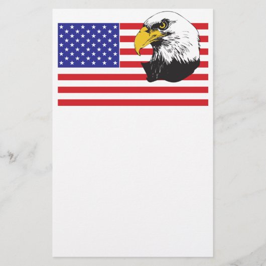 アメリカ国旗とワシ 便箋 (正面)