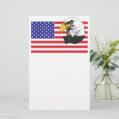 アメリカ国旗とワシ 便箋 (スタンド正面)