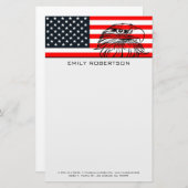 アメリカ国旗とワシ 便箋 (正面/裏面)