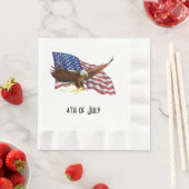 アメリカ国旗とワシ 縁ありランチョンナプキン (インサイチュ)