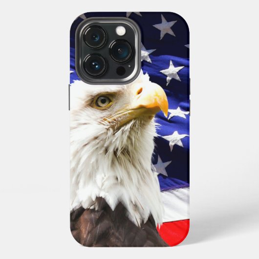 アメリカ国旗とワシ iPhoneケース (裏面)