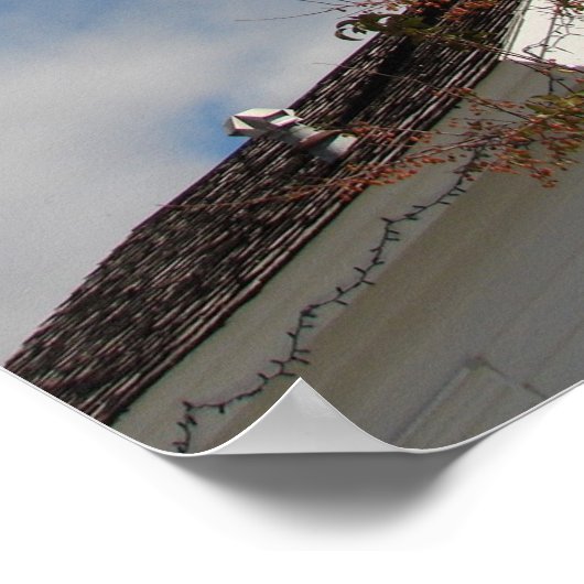 アメリカ国旗とワンルームスクール ポスター (角)