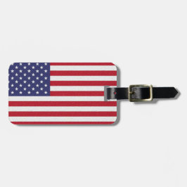 アメリカ国旗と個人情報 ラゲッジタグ