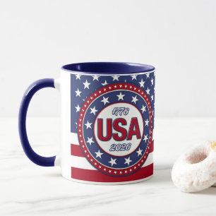 アメリカ国旗と共に1776年-2026年 マグカップ