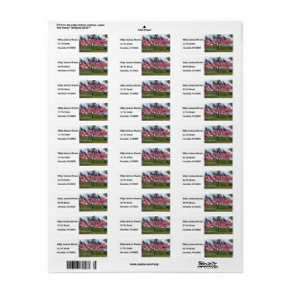 アメリカ国旗と十字 ラベル