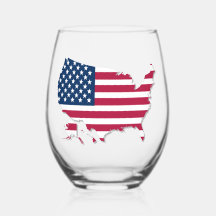 アメリカ国旗と地図と紅白と星空