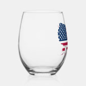 アメリカ国旗と地図と紅白と星空 ステムなしワイングラス (右)